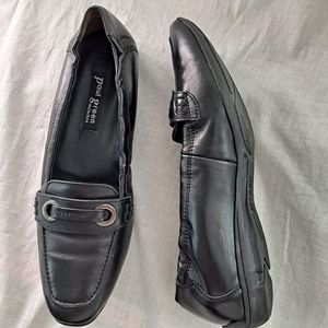 Paul Green Driving Loafers Vintage Black Leather Slip On Square Toe Grom…